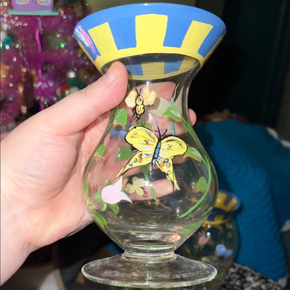 LENOX hand painted vintage Floral Glass Vases set of 3 - Picture 14 of 16